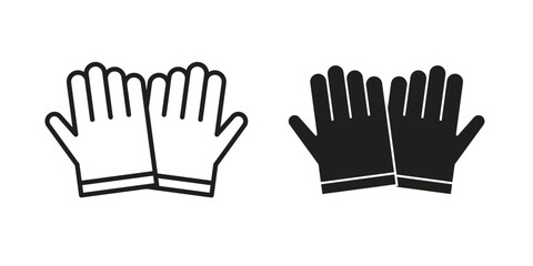 Gloves icon. Sign design in outline and flat style for web