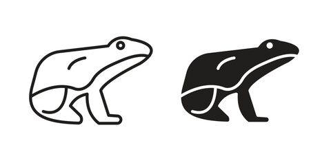 Frog icon. Sign design in outline and flat style for web