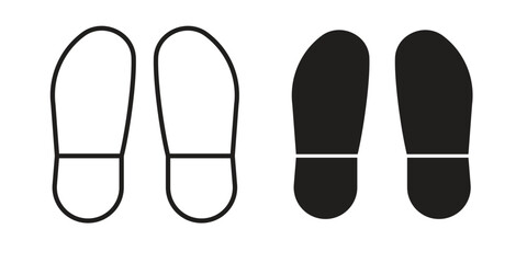 Footprint icon. Sign design in outline and flat style for web