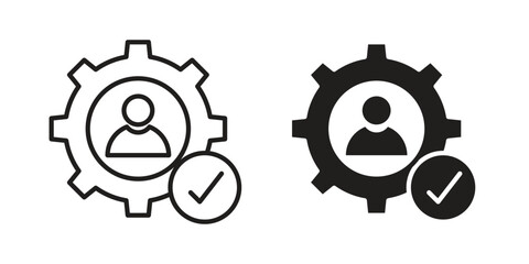 Expert icon. Sign design in outline and flat style for web