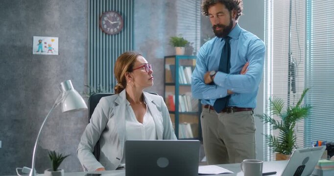 Tense office discussions, coworkers argue under pressure, facing deadlines, stress, and project setbacks. Part 31 of the &ldquo;Dad&rsquo;s Day&rdquo; business series.