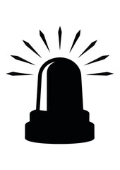 Silhouette of a Flashing Emergency Siren