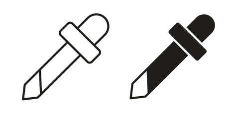 Color picker icon. Sign design in outline and flat style for web
