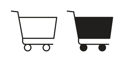 Cart icon. Sign design in outline and flat style for web