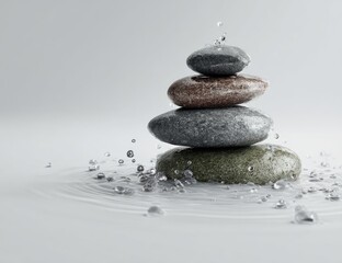 Zen stones on water
