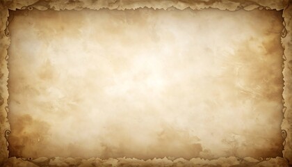 Aged Parchment Texture Paper Background with Decorative Border
