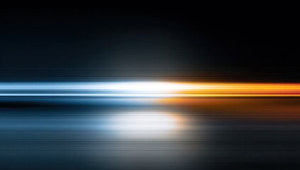Abstract motion blur, horizontal bands of light