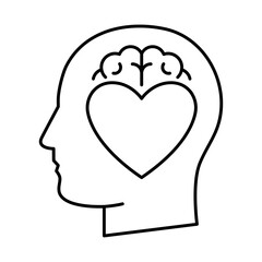 Emotional Intelligence Icon. Brain and Heart, Empathy, Self-Awareness, and Social Skills on Transparent Background