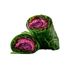 Fototapeta premium Delicious Beetroot and Mushroom Kale Wraps