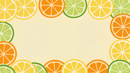Vibrant citrus fruits create a cheerful border for summer events