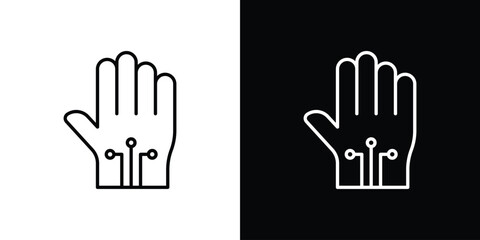 Obraz premium Wired gloves icon for app. Thin line signs.