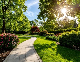 Obraz premium Sunny park pathway (1)