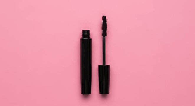 make up brush and mascara