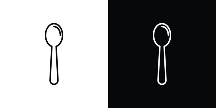 Tablespoon icon for app. Thin line signs.
