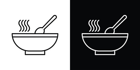 Stew icon for app. Thin line signs.