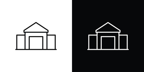 Showroom icon for app. Thin line signs.