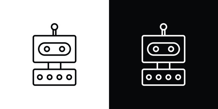 Robo icon for app. Thin line signs.