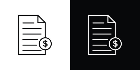 Price list icon for app. Thin line signs.