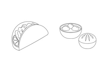 Taco bowl and dumplings lime lettuce