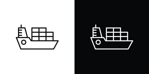 Logistic ship icon for app. Thin line signs. © iconic