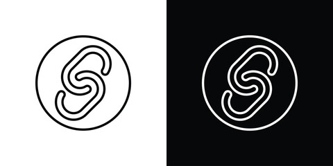 Link icon for app. Thin line signs.