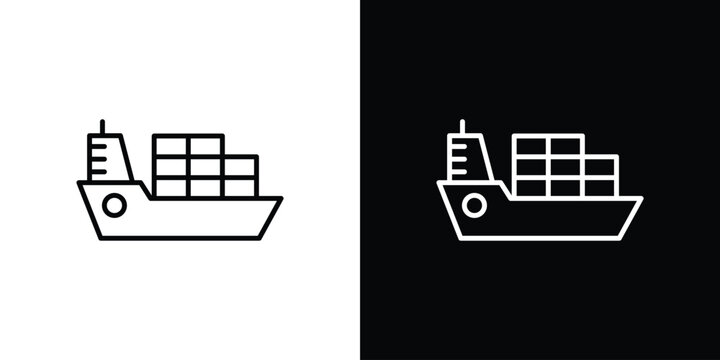Logistic ship icon for app. Thin line signs.