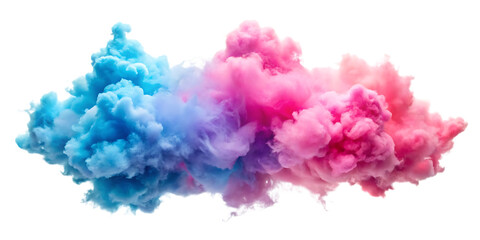 Obraz premium Pink and Blue Clouds – Isolated on White Background – PNG – GENERATIVE AI