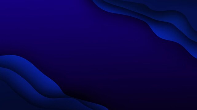 Dark blue navy abstract layered cutout waves background, 4k 60fps