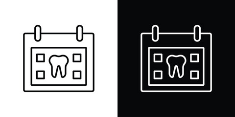 Dental appsointment icon for app. Thin line signs.