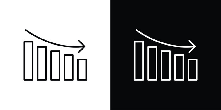Decrease icon for app. Thin line signs.