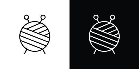 Crochet icon for app. Thin line signs.