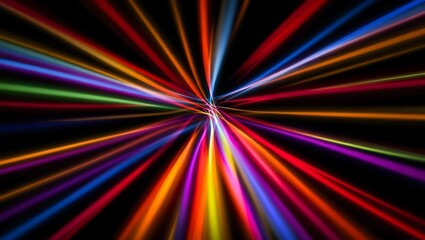 Abstract Vibrant Rainbow Light Rays: Dynamic Energy, Speed, and Technology Background