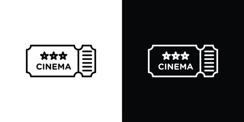 Cinema tickets icon for app. Thin line signs.