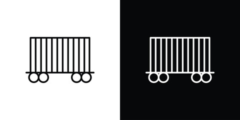 Cargo wagon icon for app. Thin line signs.