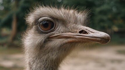 closeup of the head of an adult ostrich in zoo no logos no brands ar 169