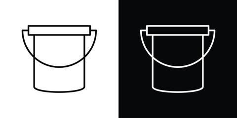 Bucket icon for app. Thin line signs.