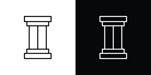 Antique Column icon for app. Thin line signs.