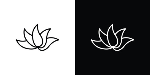 Aloe vera icon for app. Thin line signs.