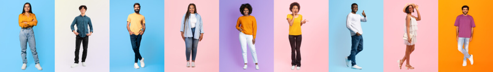 A lively collage presents a group of individuals showcasing diverse styles and backgrounds. The...