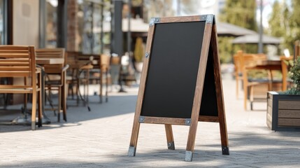 Vintage-style black sidewalk signage board suitable for store branding or café menus