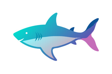 Obraz premium Stylized shark with blue purple gradient