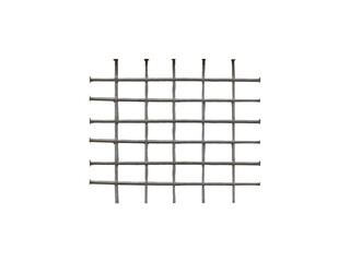 Square metal window grille with cross bars is isolated.