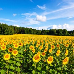 Fototapeta premium Sunny sunflower field (1)