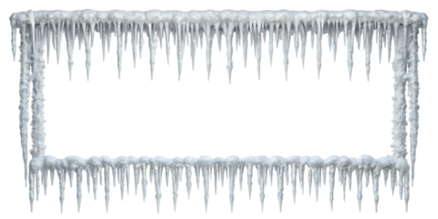 White Hanging Icicles Frame Border – Isolated on Transparent Background – PNG – GENERATIVE AI