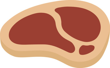 Cooked steak. Vector illustration. Isolated.