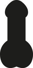 Penis icon. Black silhouette. Vector. Flat design.	