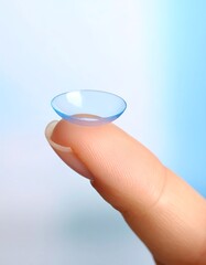 Contact lens on fingertip
