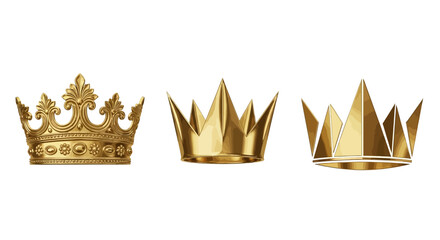 golden crown isolated on white background