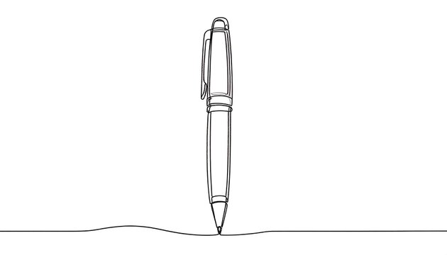 Continuous line drawing of a pen (1)