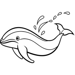 Fototapeta premium Cute cartoon dolphin jumping and splashing water